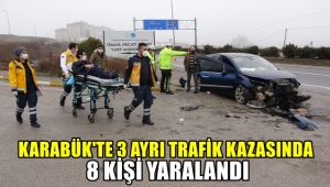 Karabük'te 3 ayrı trafik kazasında 8 kişi yaralandı
