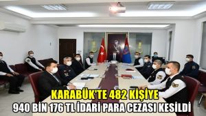 Karabük'te 482 kişiye 840 bin 176 TL idari para cezası kesildi