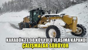 Karabük'te 98 köy yolu ulaşıma kapandı, çalışmalar sürüyor