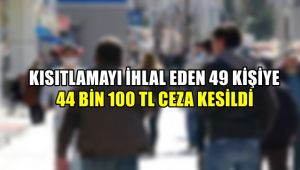 Kısıtlamayı ihlal eden 49 kişiye 44 bin 100 TL ceza kesildi