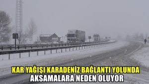 Kar yağışı Karadeniz bağlantı yolunda aksamalara neden oluyor