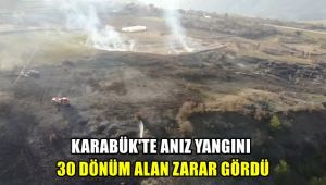 Karabük'te anız yangını: 30 dönüm alan zarar gördü