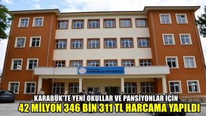 Karabük'te yeni okul ve pansiyonlar için 42 milyon 346 bin 311 TL harcama yapıldı