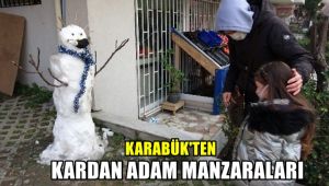 Karabük'ten kardan adam manzaraları