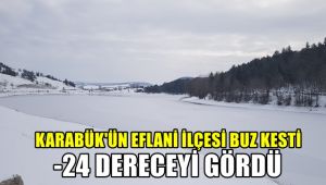 Karabük'ün Eflani ilçesi buz kesti, eksi 24 dereceyi gördü