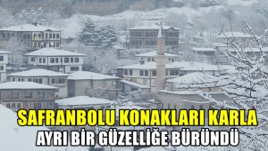Safranbolu konakları karla ayrı bir güzelliğe büründü