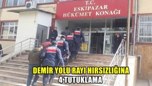 Demiryolu rayı hırsızlığına 4 tutuklama