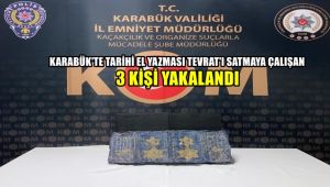 Karabük'te tarihi el yazması Tevrat'ı satmaya çalışan 3 kişi yakalandı