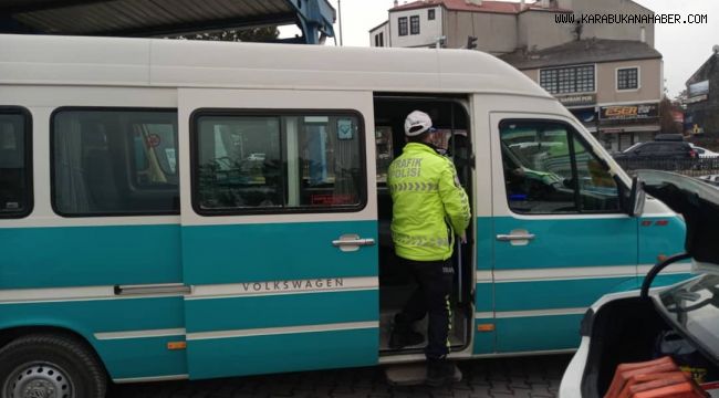 Karabük'te toplu taşıma araçları denetlendi