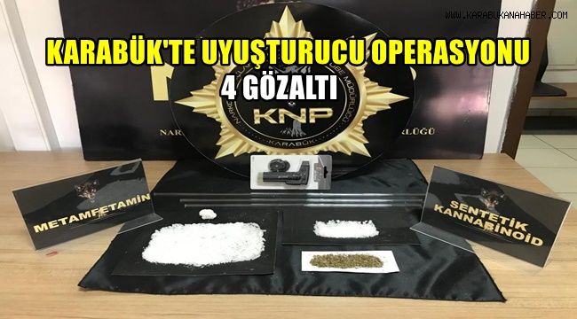 Karabük'te uyuşturucu operasyonu : 4 gözaltı