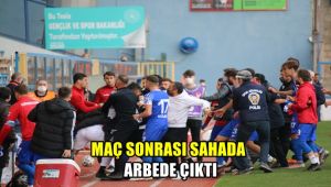 Maç sonrası sahada arbede çıktı