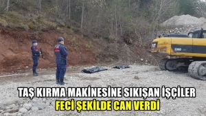 Taş kırma makinesine sıkışan 2 işçi feci şekilde can verdi