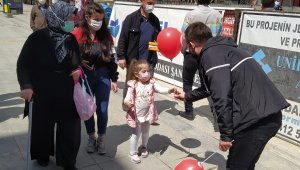 AK Parti Gençlik Kolları Türk Bayrağı ve balon dağıttı