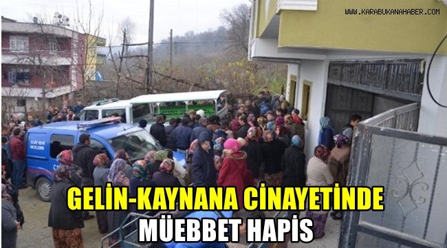 Gelin kaynana cinayetinde müebbet hapis