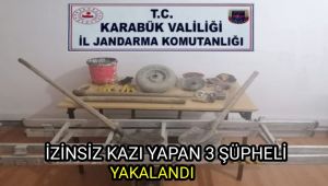 İzinsiz kazı yapan 3 şüpheli yakalandı