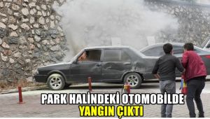 Park halindeki otomobilde yangın çıktı