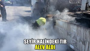 Seyir halindeki tır alev aldı