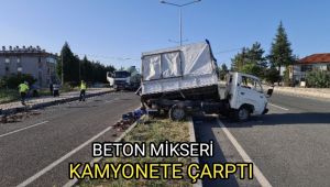 Beton mikseri kamyonete çarptı: 4 yaralı