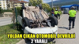 Yoldan çıkan otomobil devrildi: 2 yaralı