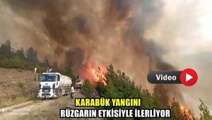 Karabük yangını rüzgarın etkisiyle ilerliyor