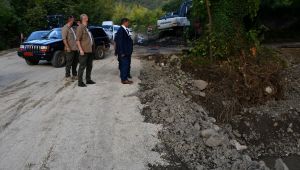 Vali Güler, yağışlarda zarar gören alanları inceledi