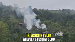 2 asırlık evler alevlere teslim oldu