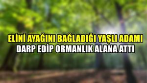 Elini ve ayağını bağladığı yaşlı adamı darp edip ormanlık alana attı