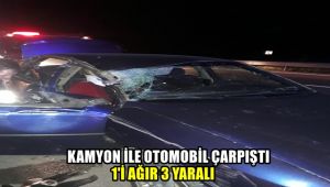 Kamyon ile otomobil çarpıştı: 1'i ağır 3 yaralı