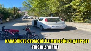 Karabük'te otomobil ile motosiklet çarpıştı: 1'i ağır 2 yaralı