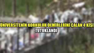 Üniversitenin korkuluk demirlerini çalan 4 kişi tutuklandı