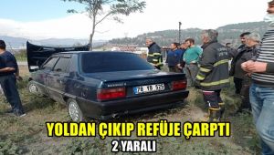 Yoldan çıkıp refüje çıktı: 2 yaralı