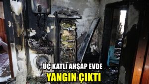 3 katlı ahşap evde yangın çıktı