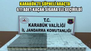 Karabük'te şüpheli araçta 611 adet kaçak sigara ele geçirildi