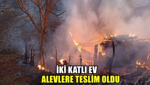 İki katlı ev alevlere teslim oldu