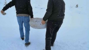 Karabük'te yaban hayvanları için yemleme çalışması yapıldı