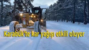 Karabük'te kar yağışı etkili oluyor