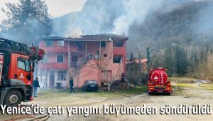 Yenice'de çatı yangını büyümeden söndürüldü