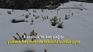 Karabük'te kar yağışı yüksek kesimlerde etkisini sürdürüyor