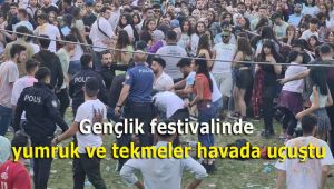 Gençlik festivalinde yumruk ve tekmeler havada uçuştu