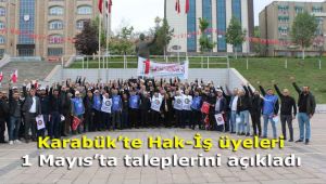 Karabük'te Hak-İş üyeleri 1 Mayıs'ta taleplerini açıkladı