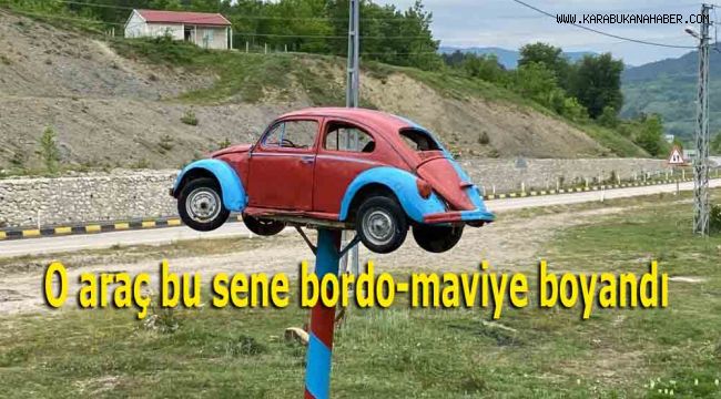 O araç bu sene bordo-maviye boyandı
