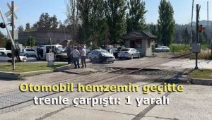 Otomobil hemzemin geçitte trenle çarpıştı: 1 yaralı