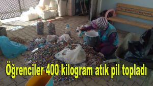 Öğrenciler 400 kilogram atık pil topladı
