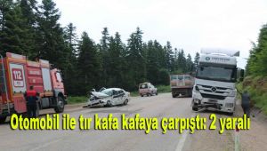 Otomobil ile tır kafa kafaya çarpıştı: 2 yaralı
