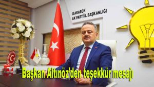 Başkan Altınöz'den teşekkür mesajı