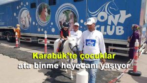 Karabük'te çocuklar ata binme heyecanı yaşıyor