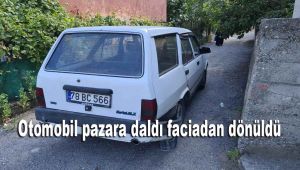 Otomobil pazara daldı, faciadan dönüldü
