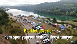 Bisiklet severler hem spor yapıyor hem de ilçeyi tanıyor