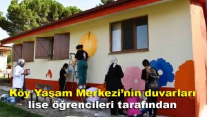 Köy Yaşam Merkezi'nin duvarları lise öğrencileri tarafından boyanarak süslendi