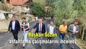 Başkan Sözen asfaltlama çalışmalarını inceledi